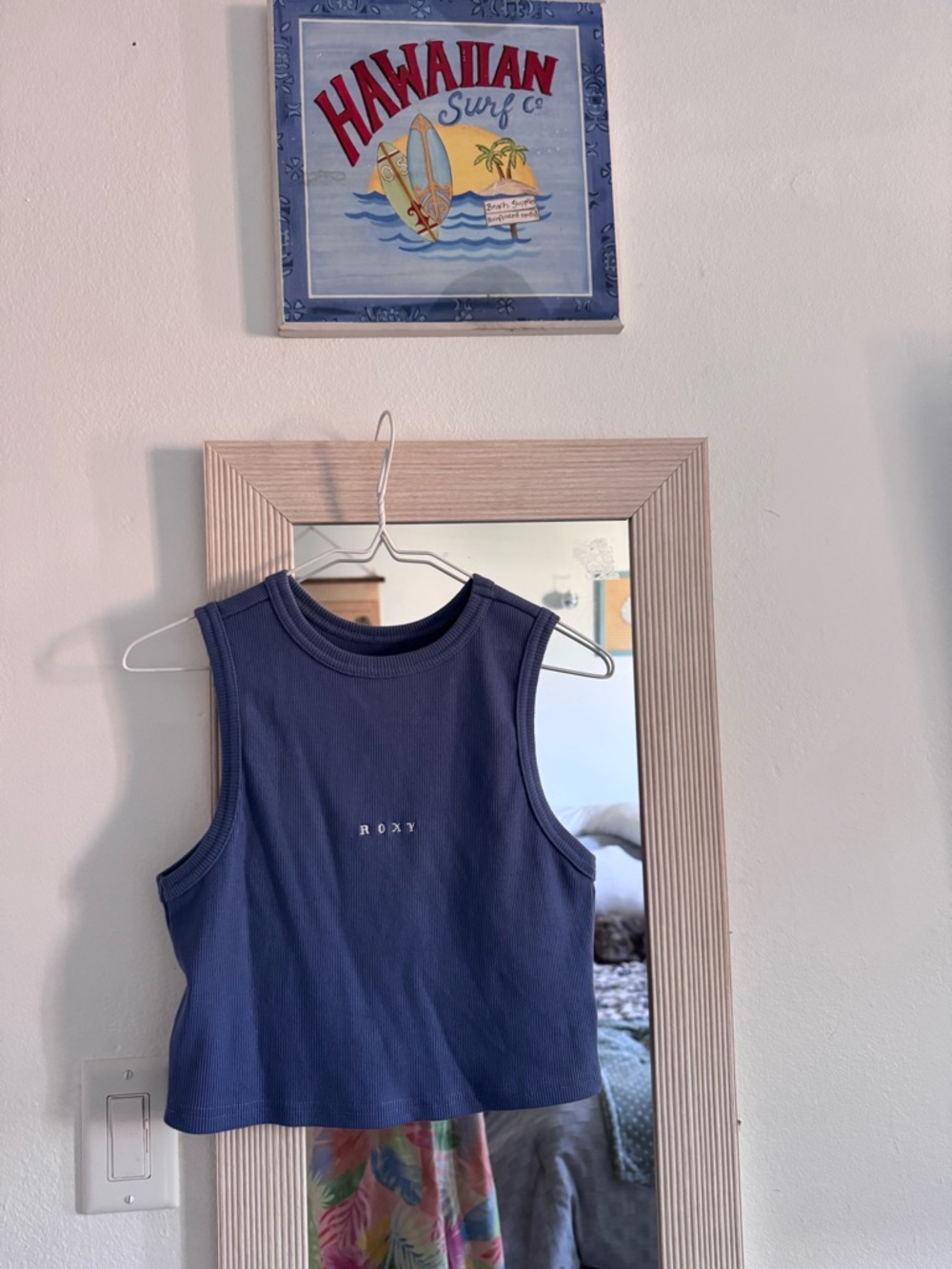 Roxy Navy Sleeveless Ribbed Crop Tank